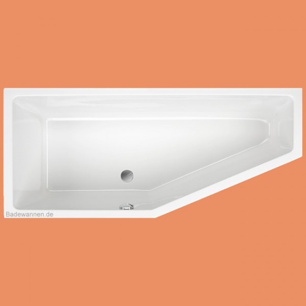 Raumspar-Badewanne Lupor links 180 x 80 cm auch mit Schürze